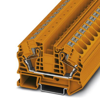 Phoenix Contact Feed-Through Terminal Block; PT 16 N OG ; 85A; 600V; 1-Level; #20 - #4; Push-In Connection; Orange